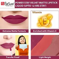 ForSure? Liquid Matte Lipstick Waterproof - Power Stay Lipstick combo (Upto 12 Hrs Stay) (Pink Blush, Deep Brown)-thumb3