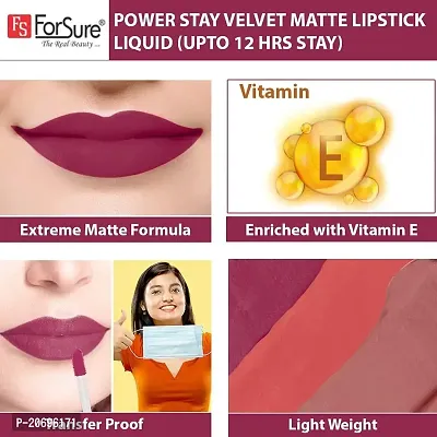 ForSure? Liquid Matte Lipstick Waterproof - Power Stay Lipstick combo (Upto 12 Hrs Stay) (Pink Blush, Deep Brown)-thumb4