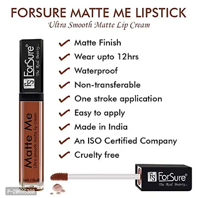 ForSure Matte Me Liquid Lipstick Non - Transferable (Pack of 3) (Royal Maroon, Magenta, Rust Brown,)-thumb5