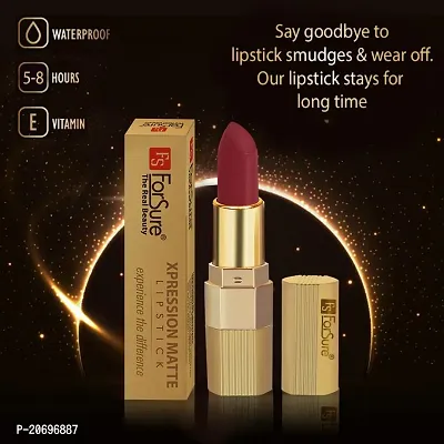 ForSure? Xpression Long Lasting Matte Finish Lipsicks set of 2 Different Colors Lipstick for Women Suitable All Indian Tones 3.5gm Each (Cherry Red-Natural Pink)-thumb5
