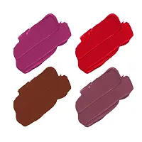 ForSure? Non Transfer Waterproof Longlast Liquid Matte Mini Lipstick Pack Of 4 (Peppy Red,Royal Berry,Crimson Red,Mauve Ice)-thumb1