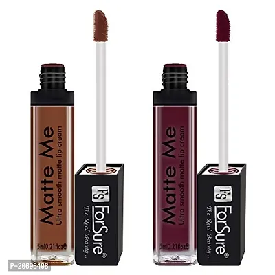 ForSure Matte Me Liquid Lipstick Combo of 2 (Non Transferable) (Brown  Red)