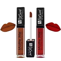 ForSure Matte Me Liquid Lipstick Non - Transferable Combo (Magenta , Rust Brown , Ruby Red , Matte Red, Pack of 4)-thumb1