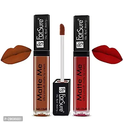 ForSure Matte Me Liquid Lipstick Non - Transferable Combo (Magenta , Rust Brown , Ruby Red , Matte Red, Pack of 4)-thumb2