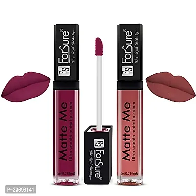 ForSure Matte Me Liquid Lipstick Non - Transferable Combo (Royal Maroon , Nude, Pack of 2)