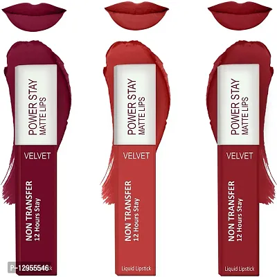 Waterproof Liquid Matte Lipstick - Power Stay Lipstick Combo (Upto 12 Hrs Stay)-thumb0