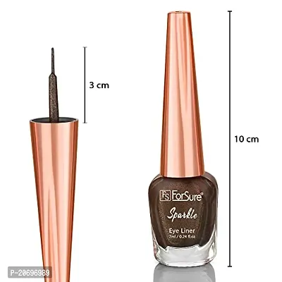 ForSurereg; Absolute Shine Liquid Glitter Eyeliner, Intense Color, Long Lasting Combo of 6 (7 ml each) (Pack of 6, Intense Black , Glitter Grey, Glitter Green, Golden, Silver, Turquoise Blue)-thumb5