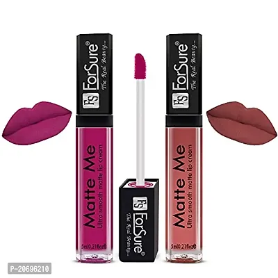 ForSure Matte Me Liquid Lipstick Non - Transferable Combo (Rich pink , Royal Maroon ,Magenta , Nude, Pack of 4)-thumb2