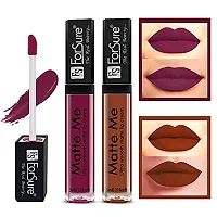 ForSure Matte Me Liquid Lipstick Non - Transferable Combo (Royal Maroon , Rust Brown, Pack of 2)-thumb1