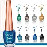 ForSure? Absolute Shine Liquid Glitter Eyeliner, Intense Color, Long Lasting, Glossy Texture (7 ml each) (Blue)-thumb2