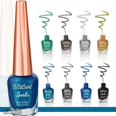 ForSure? Absolute Shine Liquid Glitter Eyeliner, Intense Color, Long Lasting, Glossy Texture (7 ml each) (Blue)-thumb3