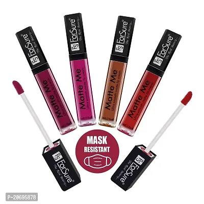 ForSure Matte Me Liquid Lipstick Non - Transferable Combo (Royal Maroon ,Magenta , Rust Brown , Matte Red, Pack of 4)