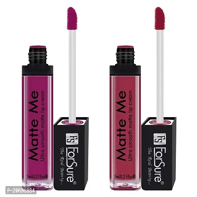 ForSure Matte Me Liquid Lipstick Non - Transferable Combo (Rich Pink, Magenta, Pack of 2)