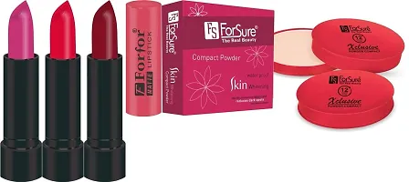 ForSure Compact Powder Xclusive 12 Hour Stay and Pack of 3 Forfor Matte Lipstick