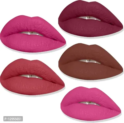 Hd Matte Lipstick Long Hours Stay Smooth Matte Texture 3.5Gm Each Combo Of 5-thumb2