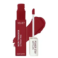 ForSure? Liquid Matte Lipstick Waterproof Power Stay Lipstick  Nail Polish combo (Party Red , Deep Red)-thumb3