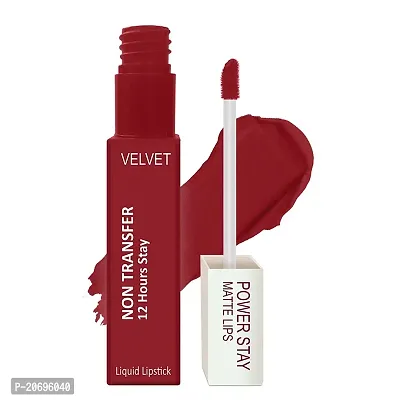 ForSure? Liquid Matte Lipstick Waterproof Power Stay Lipstick  Nail Polish combo (Party Red , Deep Red)-thumb5