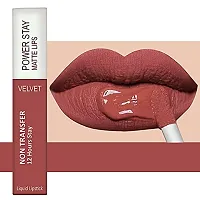ForSurereg; Liquid Matte Lipstick Waterproof - Power Stay Lipstick combo (Upto 12 Hrs Stay) (Deep Brown, Peach Nude, Deep Red)-thumb2