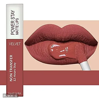 ForSurereg; Liquid Matte Lipstick Waterproof - Power Stay Lipstick combo (Upto 12 Hrs Stay) (Deep Brown, Peach Nude, Deep Red)-thumb3