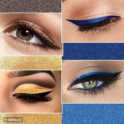 ForSure? Absolute Shine Liquid Glitter Eyeliner, Intense Color, Long Lasting, Glossy Texture Combo of 4 (7 ml each) (Pack of 4, Golden, Royal Blue, Torquise Blue, Glitter Brown)-thumb2