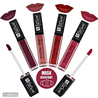 ForSure Matte Me Liquid Lipstick Non - Transferable (Pack of 4) (Ruby Red , Nude , Matte Red , Rich Pink)-thumb0