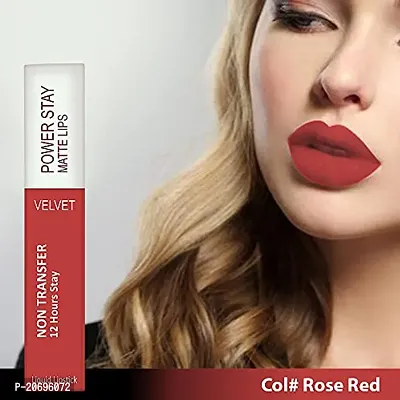 ForSurereg; Power Stay Velvet Matte Lipstick - Liquid (Upto 12 Hrs Stay) (ROSE RED-01)-thumb3