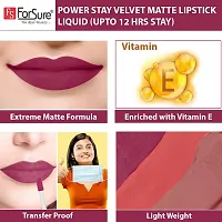 ForSure? Liquid Matte Lipstick Waterproof - Power Stay Lipstick combo (Upto 12 Hrs Stay) (Pink Blush, Deep Brown, Mauve Matte)-thumb4