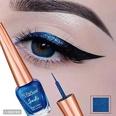 ForSurereg; Absolute Shine Liquid Glitter Eyeliner  Kajal Combo Intense Color, Long Lasting, Glossy Texture Smudge Proof (Royal Blue  Black)-thumb4