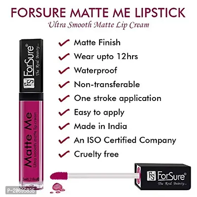 ForSure Matte Me Liquid Lipstick Non - Transferable (Pack of 3) (Rich Pink,Royal Maroon, Magenta)-thumb5