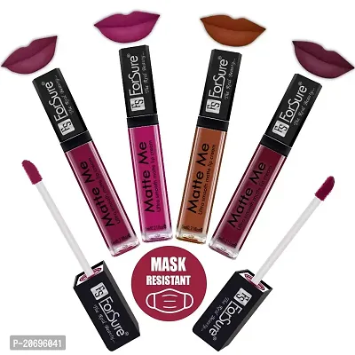 ForSure Matte Me Liquid Lipstick Non - Transferable (Pack of 4) (Royal Maroon , Magenta , Rust Brown , Ruby Red)