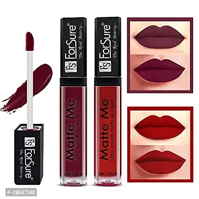 ForSure Matte Me Liquid Lipstick Non - Transferable Combo (Ruby Red , Matte Red, Pack of 2)-thumb2