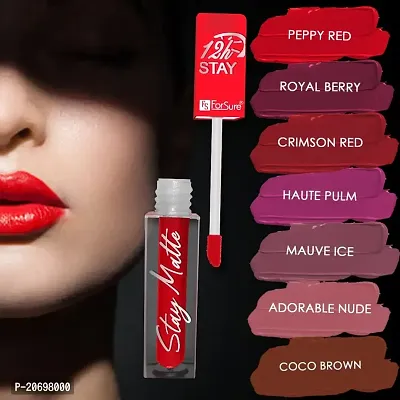 ForSure? Non Transfer Waterproof Longlast Liquid Matte Mini Lipstick Pack Of 4 (Peppy Red,Haute Plum,Adorable Nude,Mauve Ice)-thumb3
