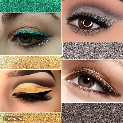 ForSure? Absolute Shine Liquid Glitter Eyeliner, Intense Color, Long Lasting, Glossy Texture Combo of 4 (7 ml each) (Pack of 4, Golden, Glitter Green, Glitter Brown, Silver)-thumb3