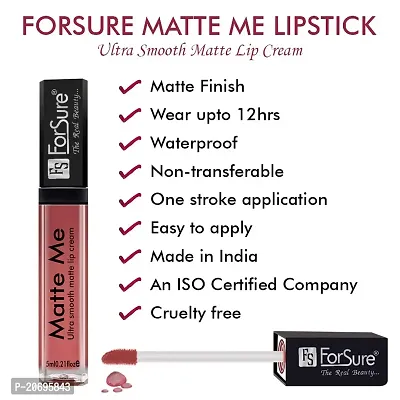 ForSure Matte Me Liquid Lipstick Non - Transferable Combo (Nude, Matte Red, Pack of 2)-thumb5