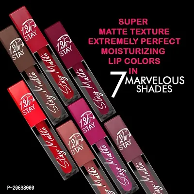 ForSure? Non Transfer Waterproof Longlast Liquid Matte Mini Lipstick Pack Of 4 (Peppy Red,Haute Plum,Adorable Nude,Mauve Ice)-thumb5