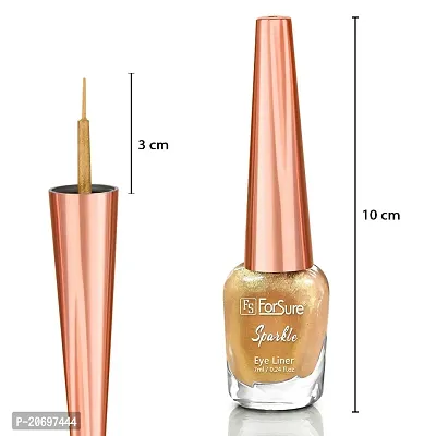 ForSure? Absolute Shine Liquid Glitter Eyeliner, Intense Color, Long Lasting, Glossy Texture Combo of 4 (7 ml each) (Pack of 4, Golden, Glitter Green, Glitter Brown, Torquise Blue)-thumb5