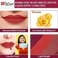 ForSure? Liquid Matte Lipstick Waterproof - Power Stay Lipstick combo (Upto 12 Hrs Stay) (Bright Red, Deep Red)-thumb1