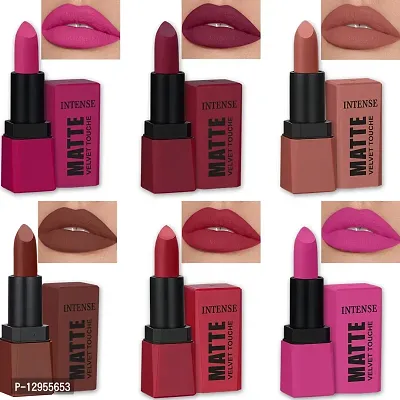 Hd Matte Lipstick Long Hours Stay Smooth Matte Texture 3.5Gm Each Combo Of 6-thumb0