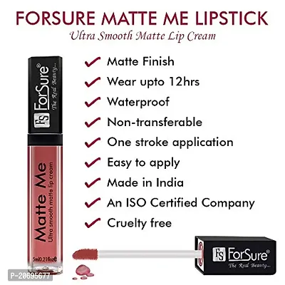 ForSure Matte Me Liquid Lipstick Non - Transferable Combo (Rust Brown , Nude, Pack of 2)-thumb5