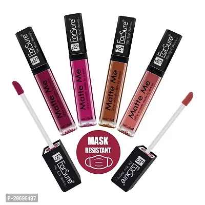 ForSure Matte Me Liquid Lipstick Non - Transferable Combo (Royal Maroon ,Magenta , Rust Brown , Nude, Pack of 4)