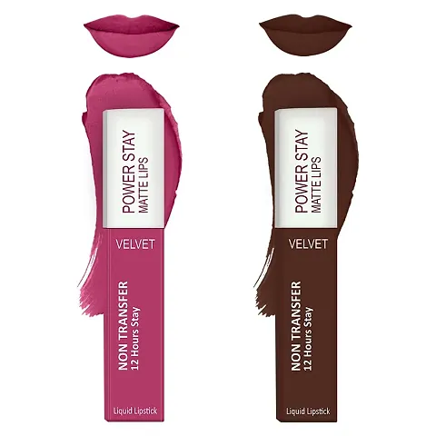 ForSure? Liquid Matte Lipstick Waterproof - Power Stay Lipstick combo of 2 (Upto 12 Hrs Stay)