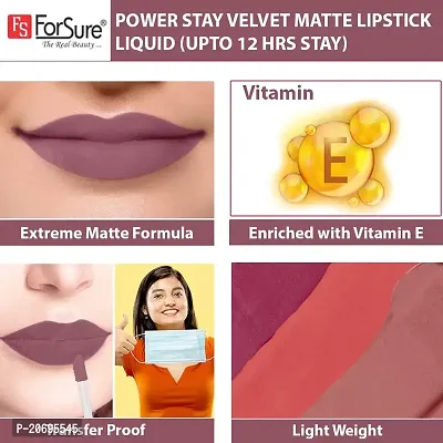 ForSure? Power Stay Matte Lipstick - Liquid (Upto 12 Hrs Stay) (PEACH BALLET)-thumb4