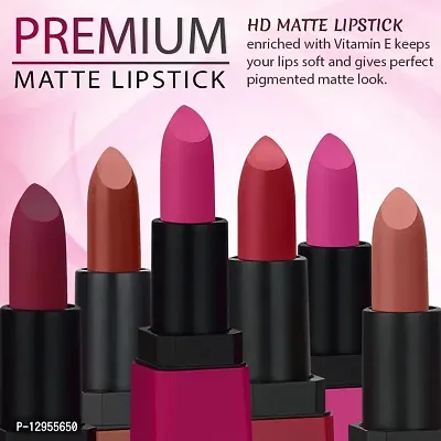 Hd Matte Lipstick Long Hours Stay Smooth Matte Texture 3.5Gm Each Combo Of 5-thumb2