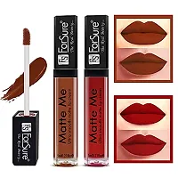 ForSure Matte Me Liquid Lipstick Non - Transferable Combo (Rust Brown , Matte Red, Pack of 2)-thumb1