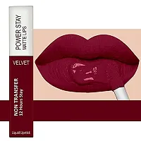 ForSurereg; Liquid Matte Lipstick Waterproof Power Stay Lipstick  Nail Polish combo (Red ,Cherry Maroon)-thumb1