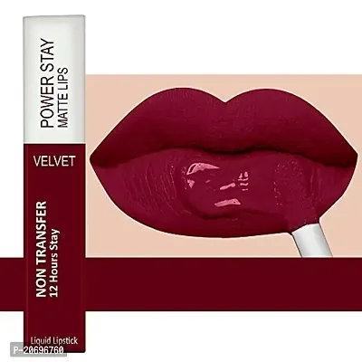 ForSurereg; Liquid Matte Lipstick Waterproof Power Stay Lipstick  Nail Polish combo (Red ,Cherry Maroon)-thumb2