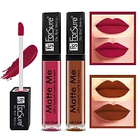 ForSure Matte Me Liquid Lipstick Non - Transferable Combo (Rich Pink , Rust Brown, Pack of 2)-thumb1