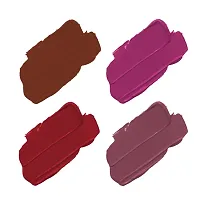 ForSure? Non Transfer Waterproof Longlast Liquid Matte Mini Lipstick Pack Of 4 (Haute Plum,Coco Brown,Mauve Ice,Crimson Red)-thumb1