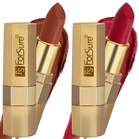 ForSure? Xpression Long Lasting Matte Finish Lipsicks set of 2 Different Colors Lipstick for Women Suitable All Indian Tones 3.5gm Each