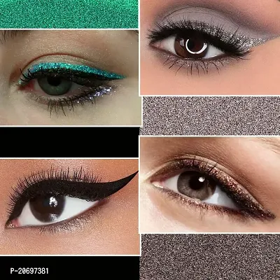 ForSure? Absolute Shine Liquid Glitter Eyeliner, Intense Color, Long Lasting, Glossy Texture Combo of 4 (7 ml each) (Pack of 4, Glitter Brown, Glitter Green, Intense Black, Glitter Grey)-thumb2